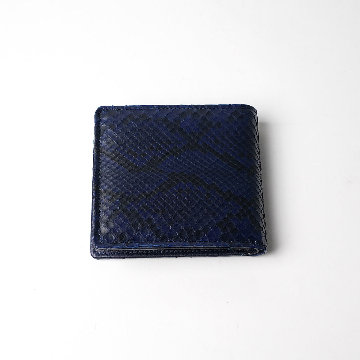 藍染め×蛇革 二つ折り財布 HRD2003