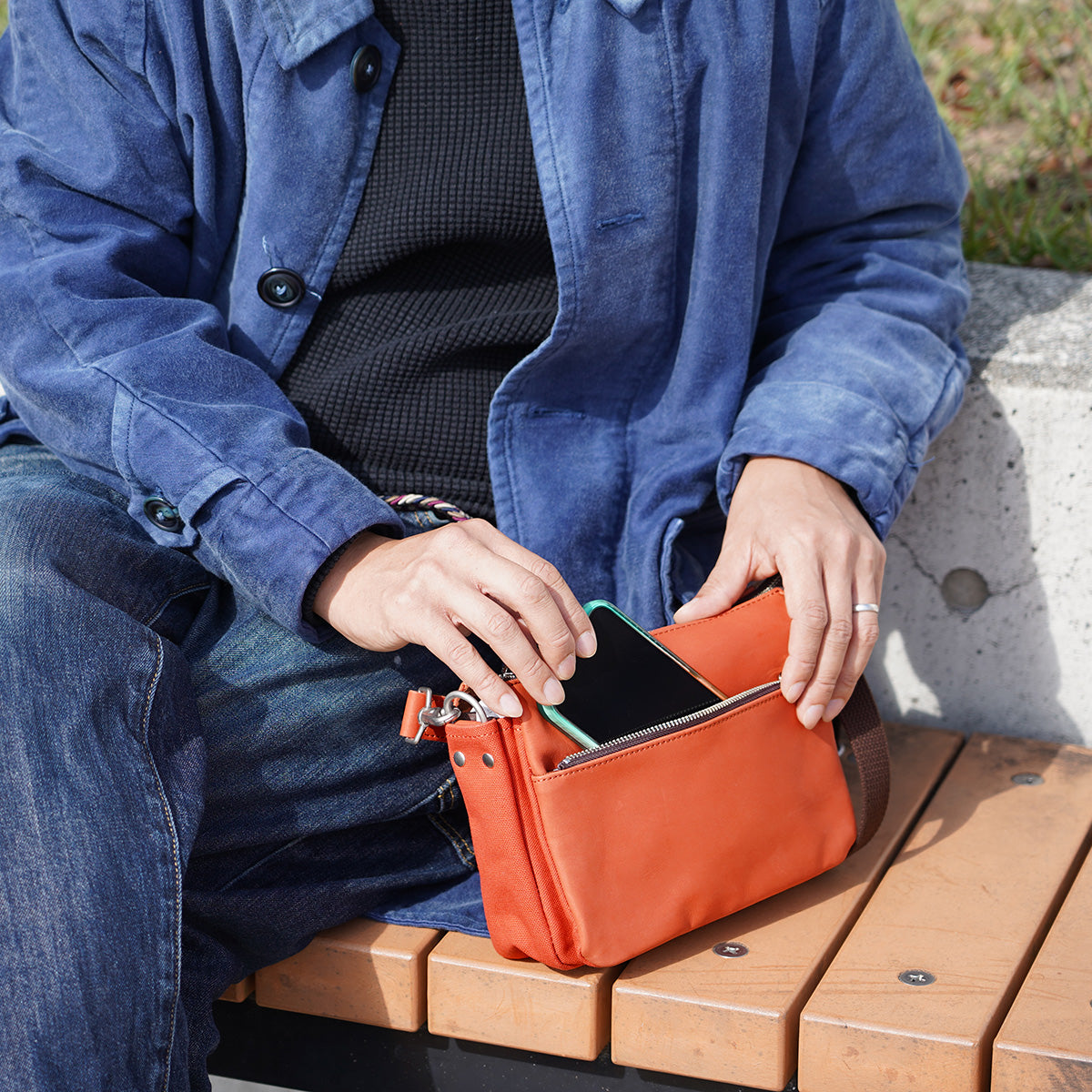 Glove Leather Horizontal Mini Shoulder Bag YNM233