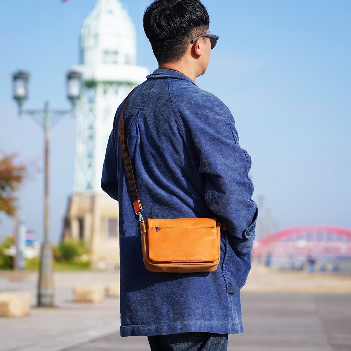 Glove Leather Horizontal Mini Shoulder Bag YNM233