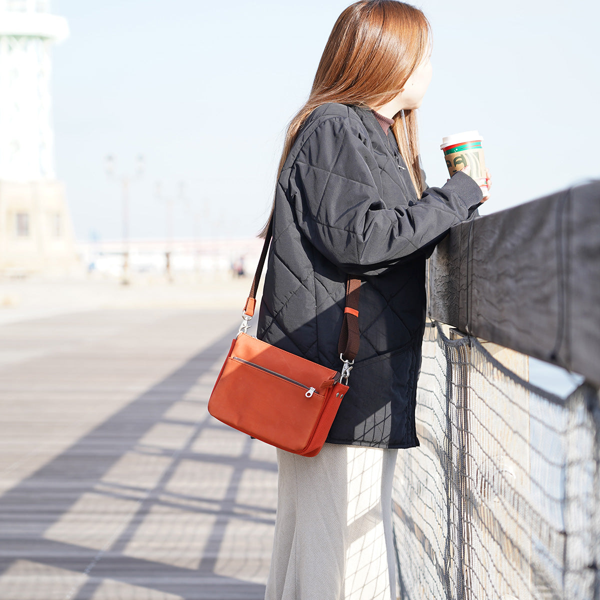 Glove Leather Horizontal Mini Shoulder Bag YNM233