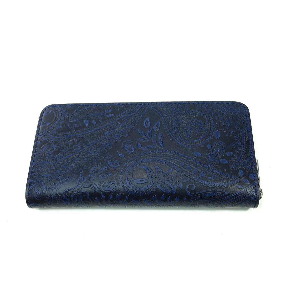 Indigo dyed x Paisley round zipper long wallet ZYS197