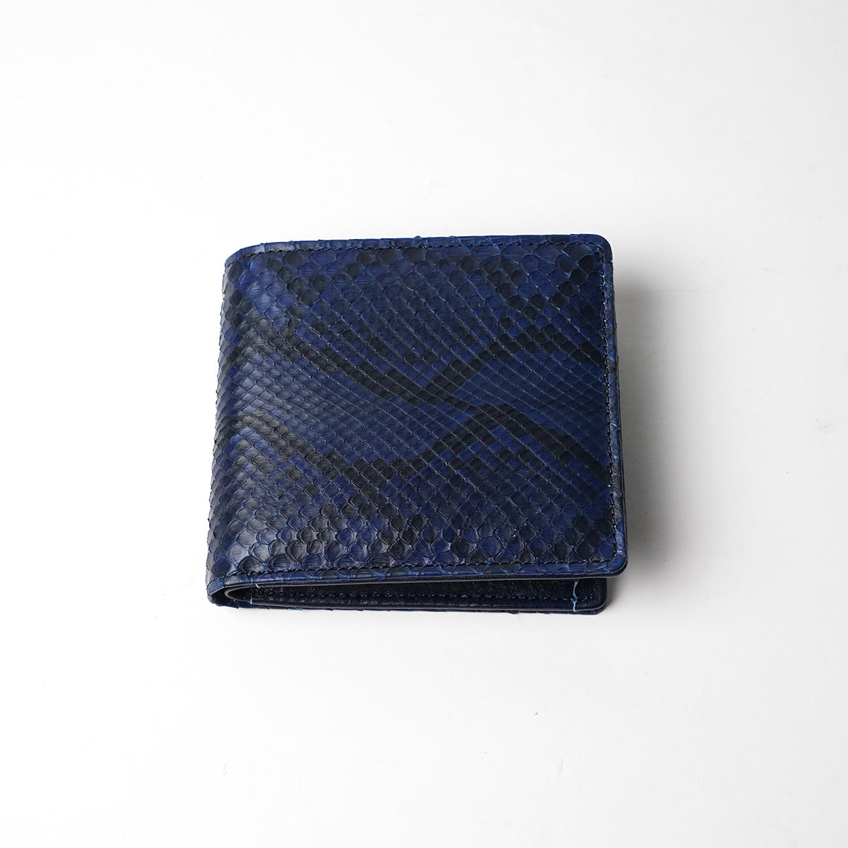 藍染め×蛇革 二つ折り財布 HRD2003