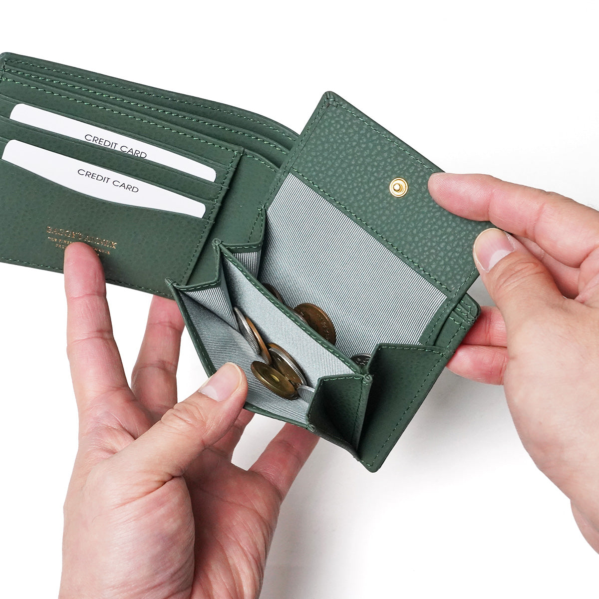 Embossed Recycled Leather Bifold Wallet LZKM142