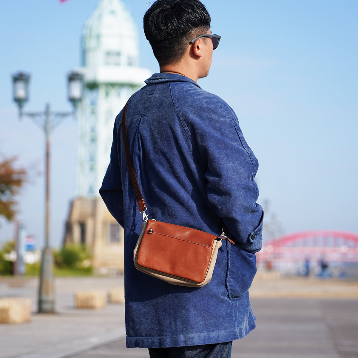 Glove Leather Horizontal Mini Shoulder Bag YNM233