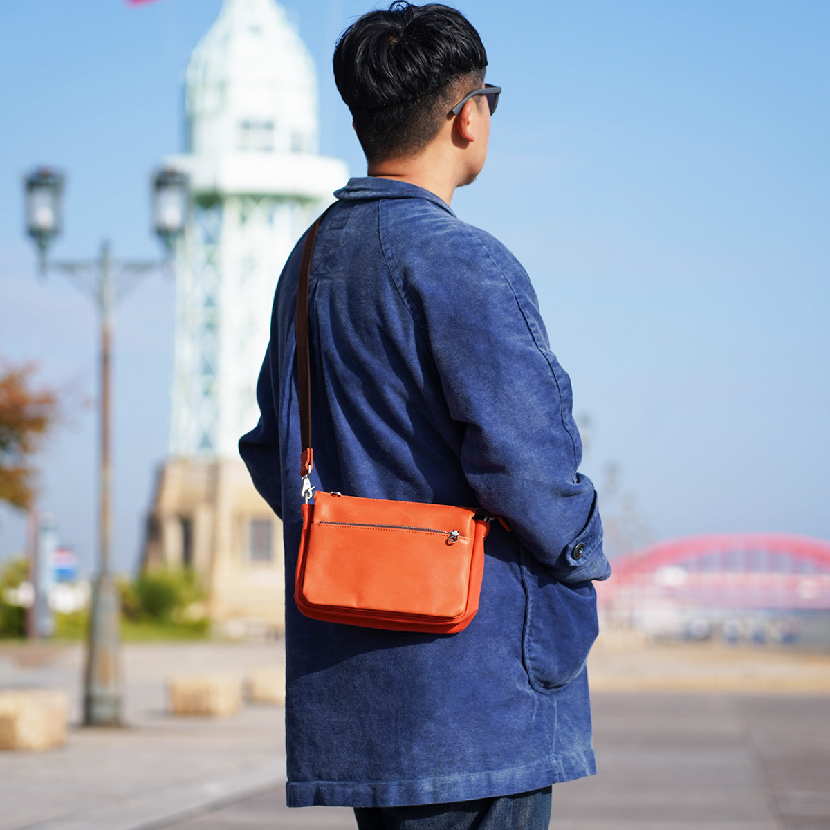 Glove Leather Horizontal Mini Shoulder Bag YNM233